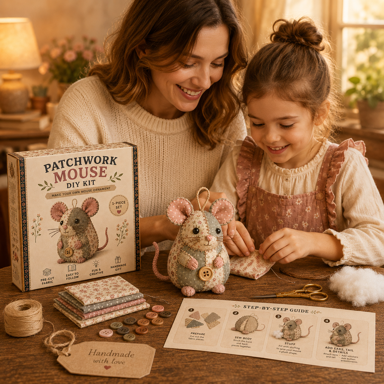 🐭🧵 Patchwork Mouse DIY Kit
