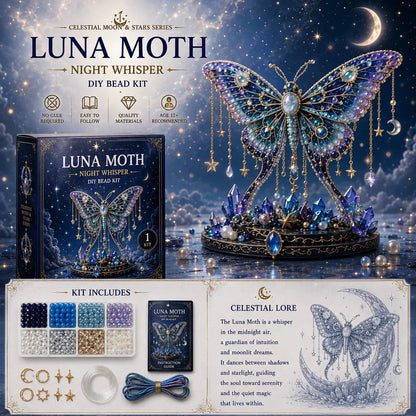 🦉 Moon Owl Guardian DIY Bead Kit | Celestial Moon & Stars Series