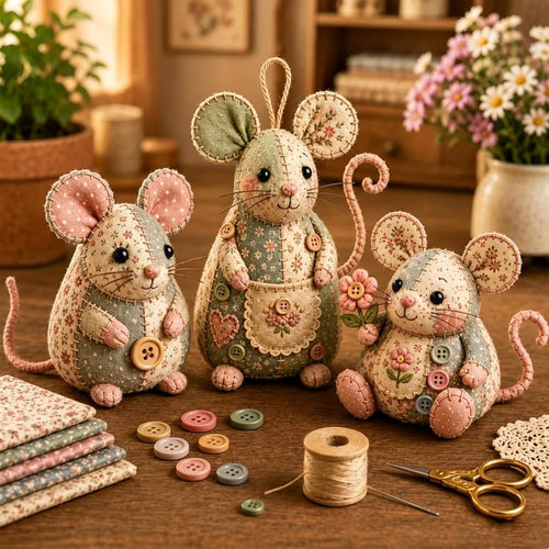 🐭🧵 Patchwork Mouse DIY Kit