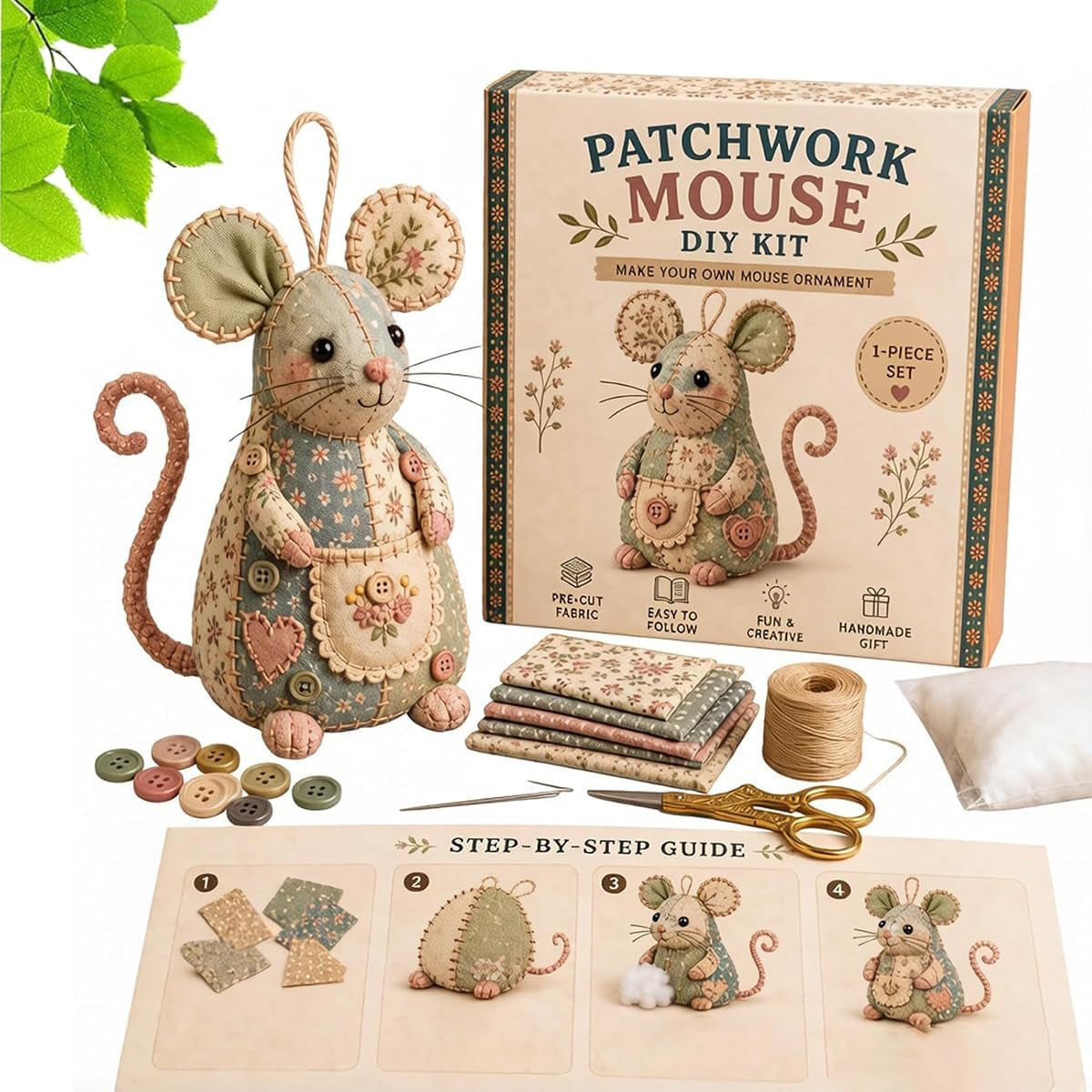 🐭🧵 Patchwork Mouse DIY Kit