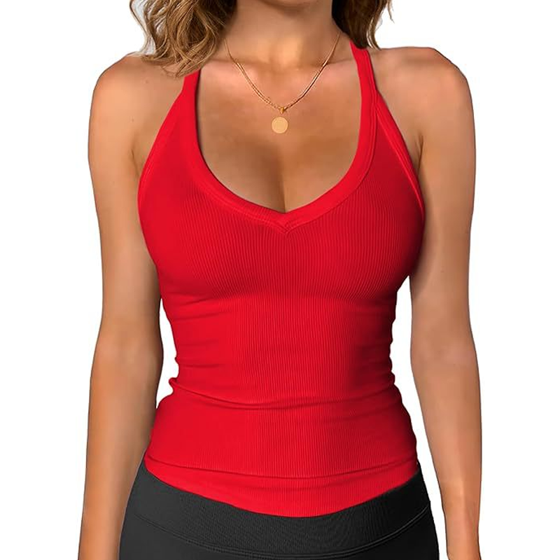 Women's Ribbed V-Neck Tank Top